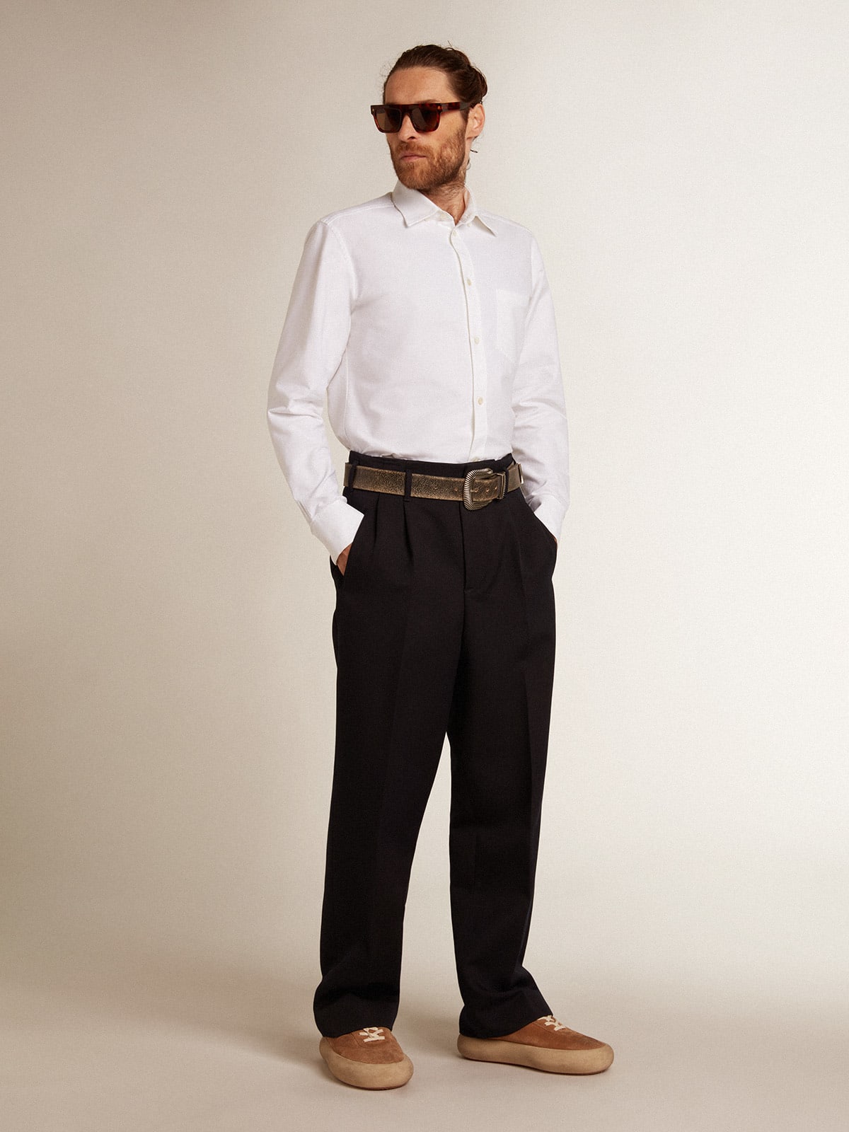 Camicia di colore bianco in cotone