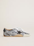 Women's True-Star in silver sequins with black star and silver leather heel tab