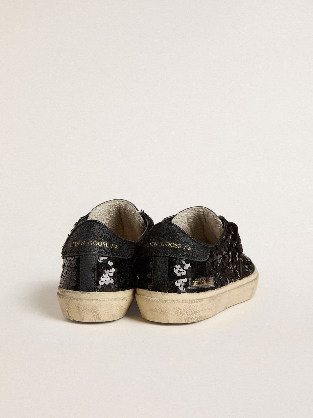 Women's Soul Star in black sequins with black suede heel tab