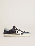 Men's Super-Star in midnight-blue suede with white leather star and light blue leather heel tab