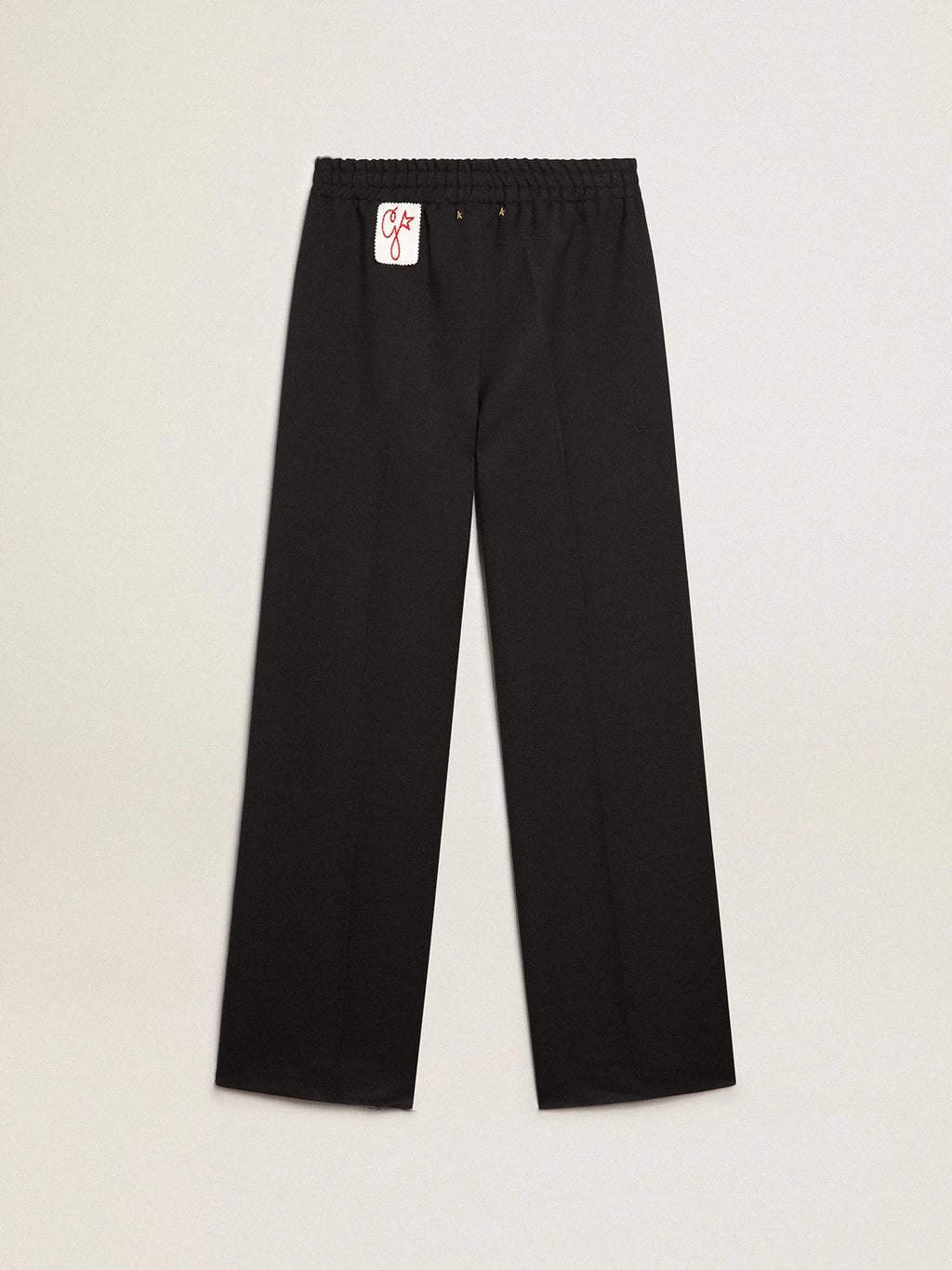 Pantalone jogging in gabardine di lana color blu scuro