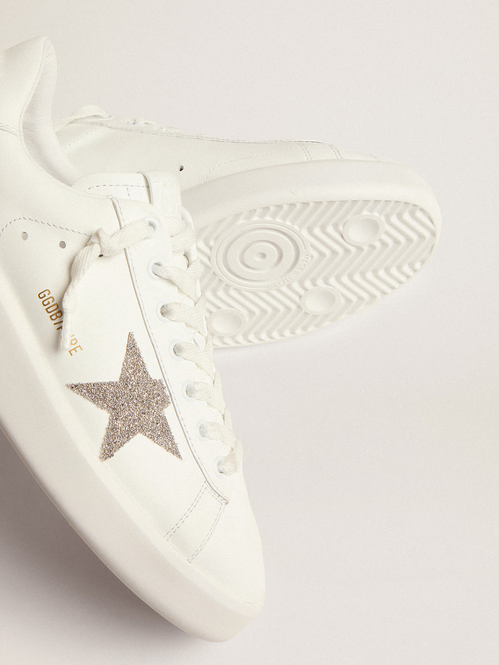 Purestar in pelle bianca con stella in cristalli Swarovski color argento