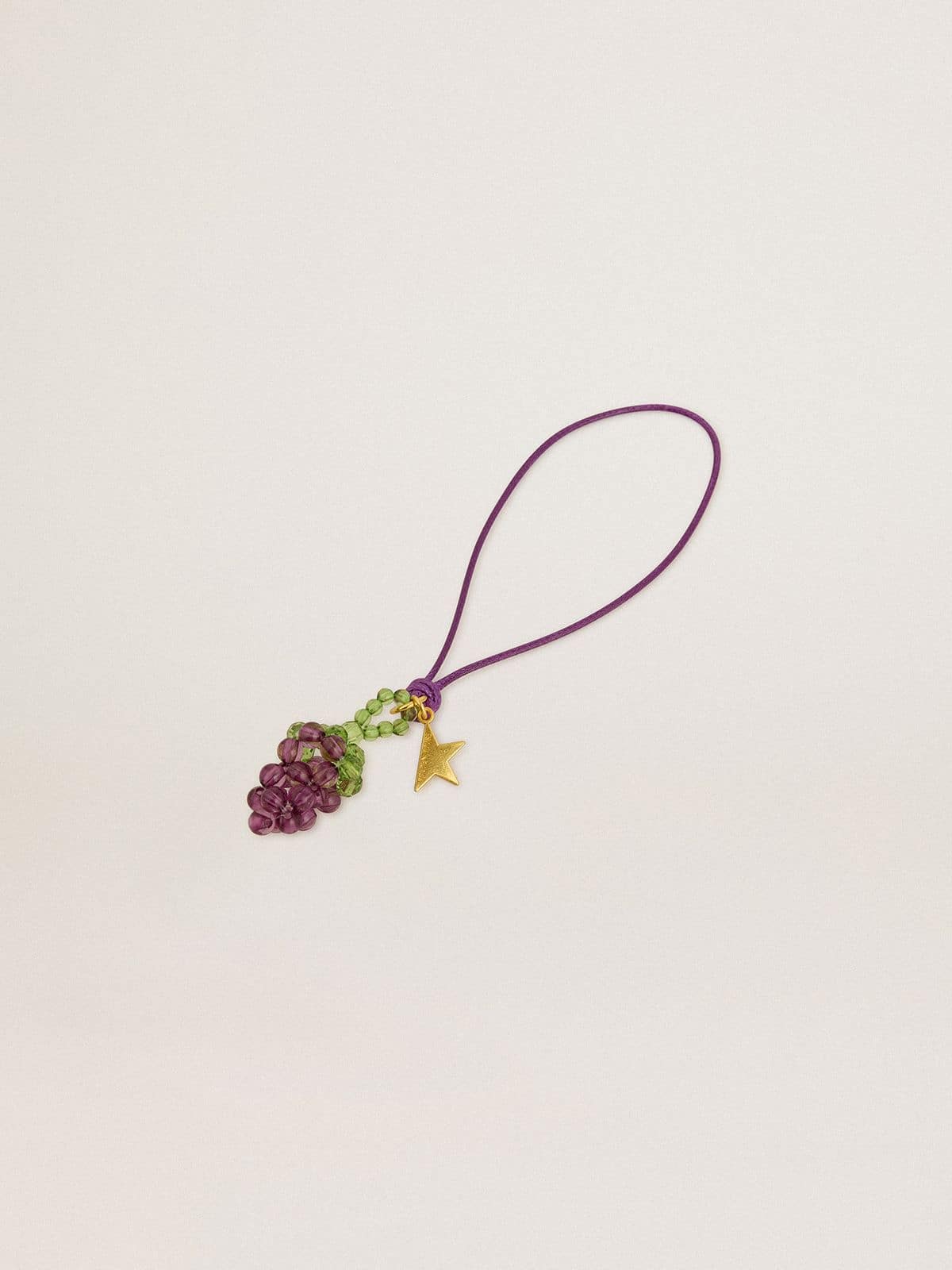 Purple and green grape bunch charm with gold star