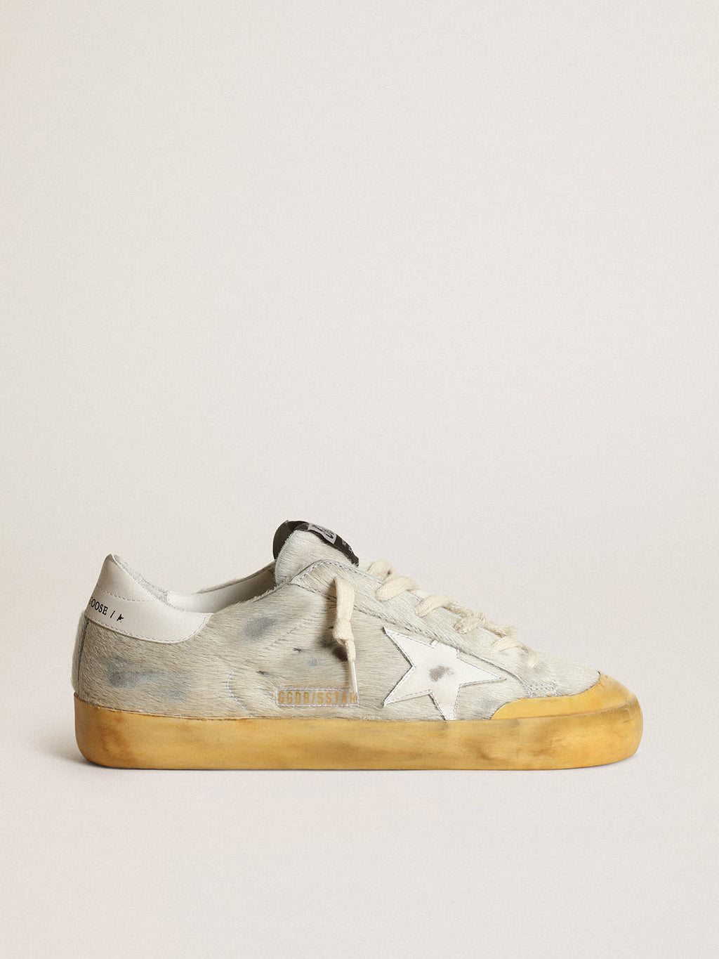 Sneaker Super-Star Penstar in cavallino bianco sporco con stella e talloncino in pelle bianca