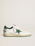 Sneaker Ball Star in nappa bianca con stella e talloncino in pelle verde