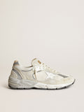 Sneaker Dad-Star in suede bianco e grigio e stella in pelle bianca