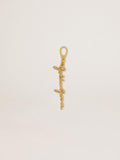 Gold-colored brass charm with Golden Goose signature