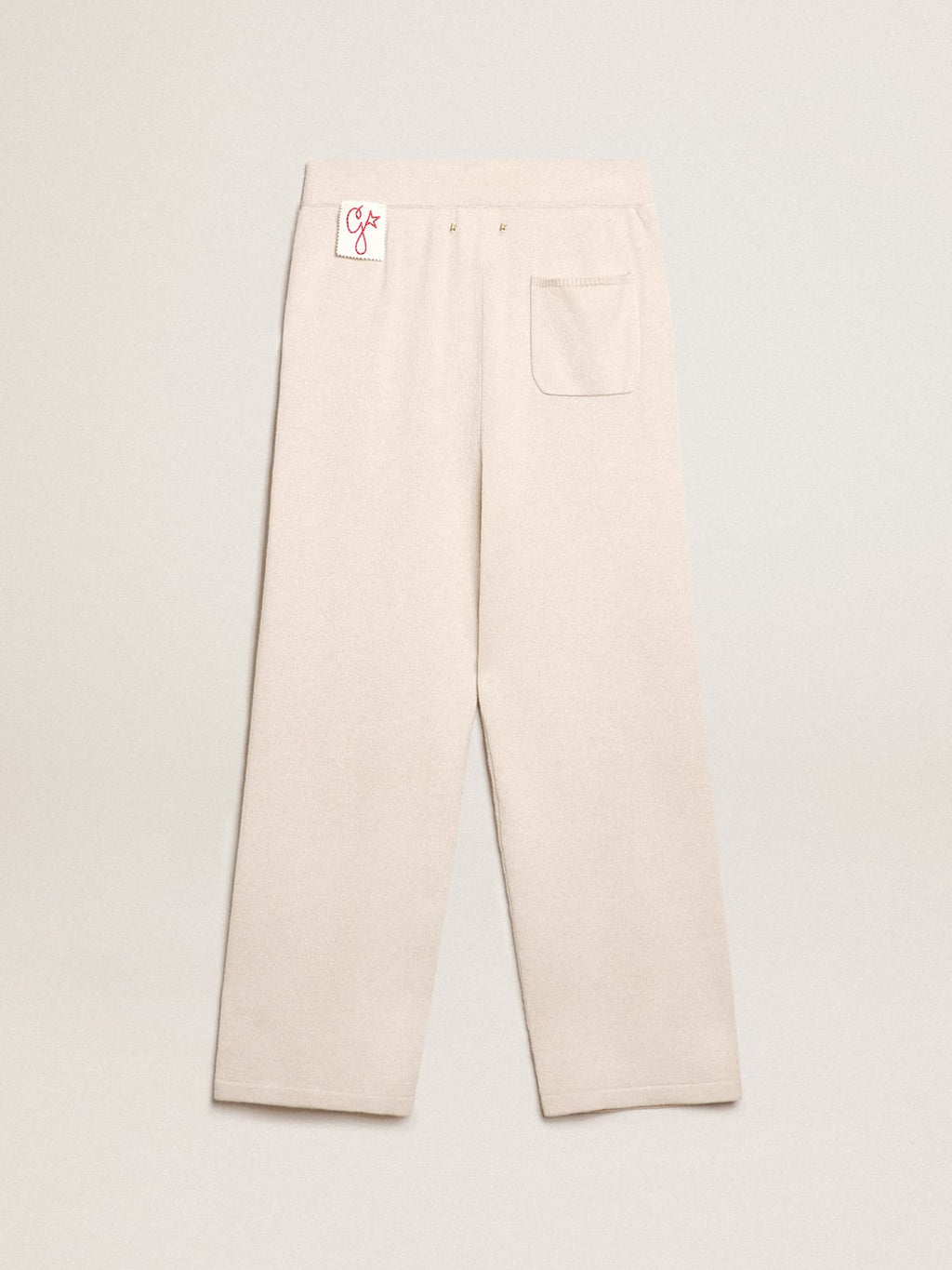 Pantalone jogging uomo misto cashmere di colore bianco