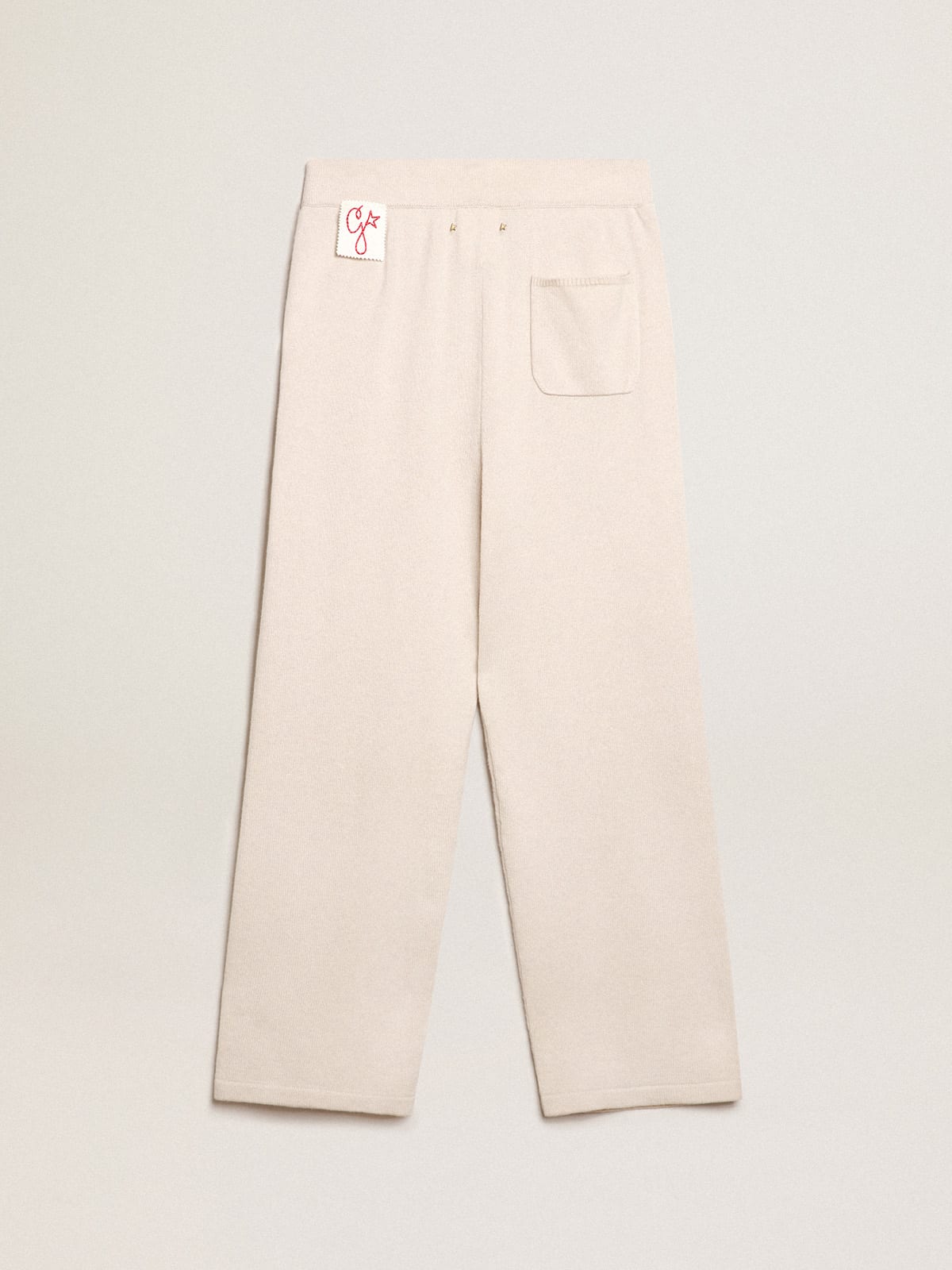 Pantalone jogging uomo misto cashmere di colore bianco