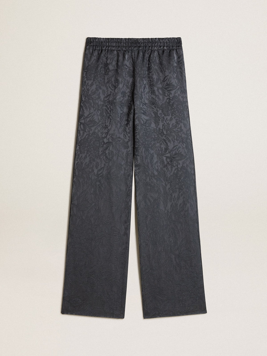 Pantalone in jacquard con motivo toile de jouy all over