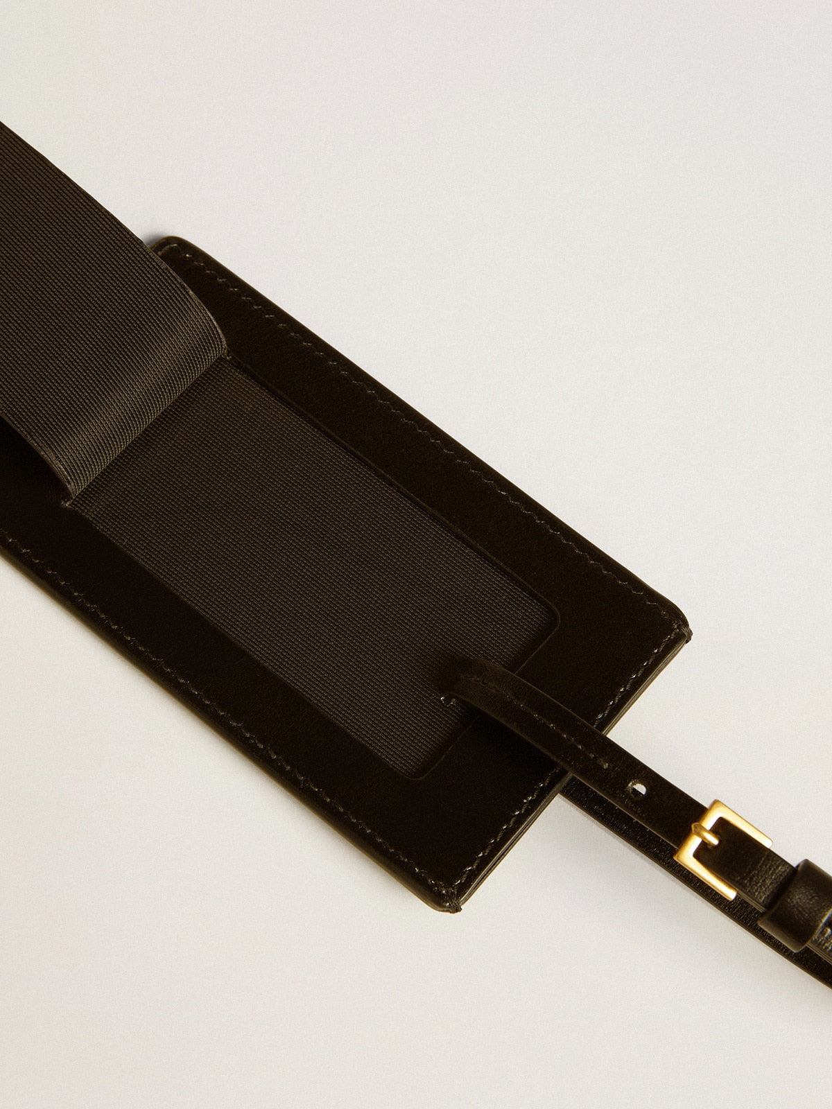 Black luggage tag
