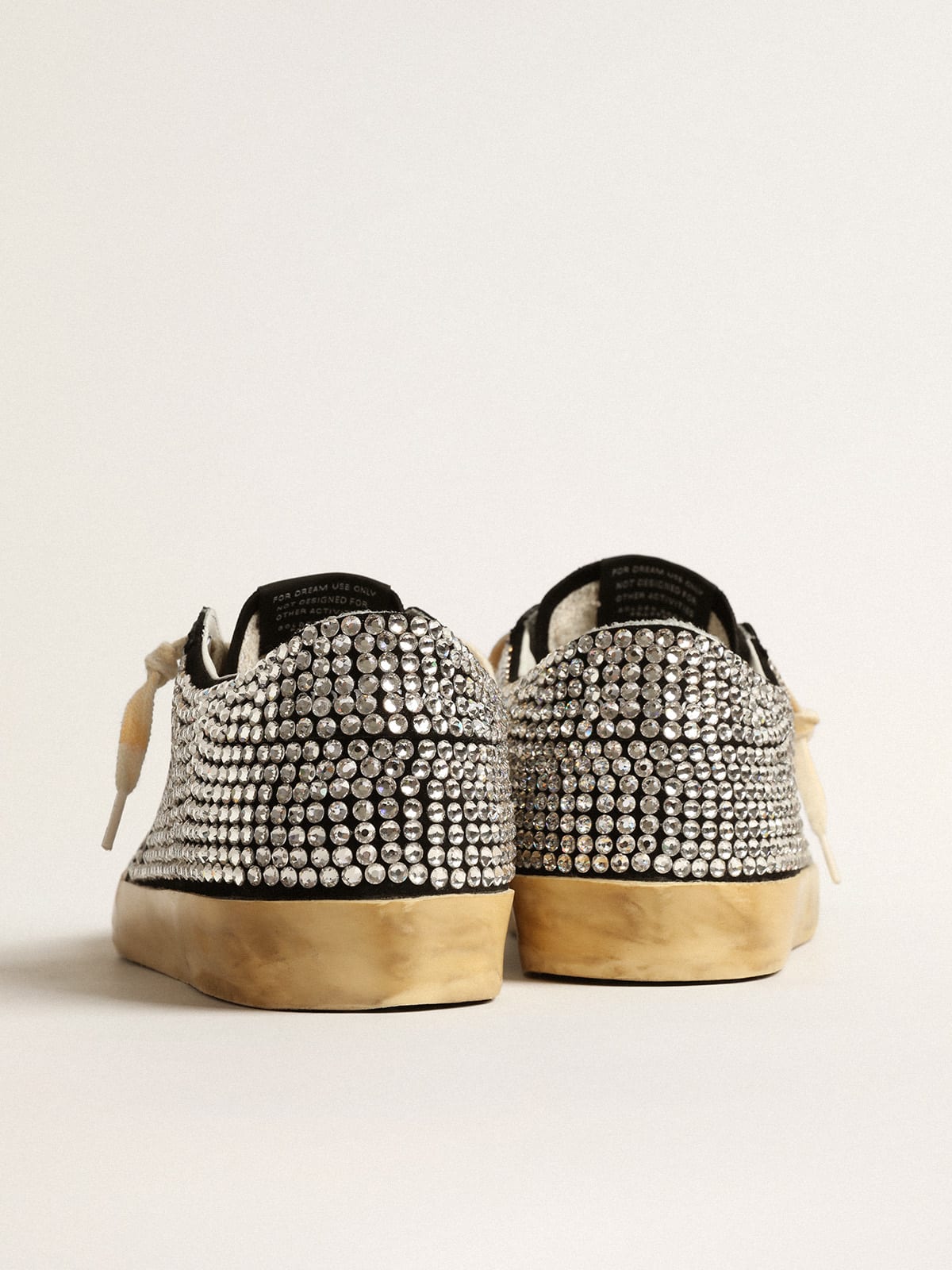 Super-Star LTD con cristalli Swarovski e stella in pelle nera