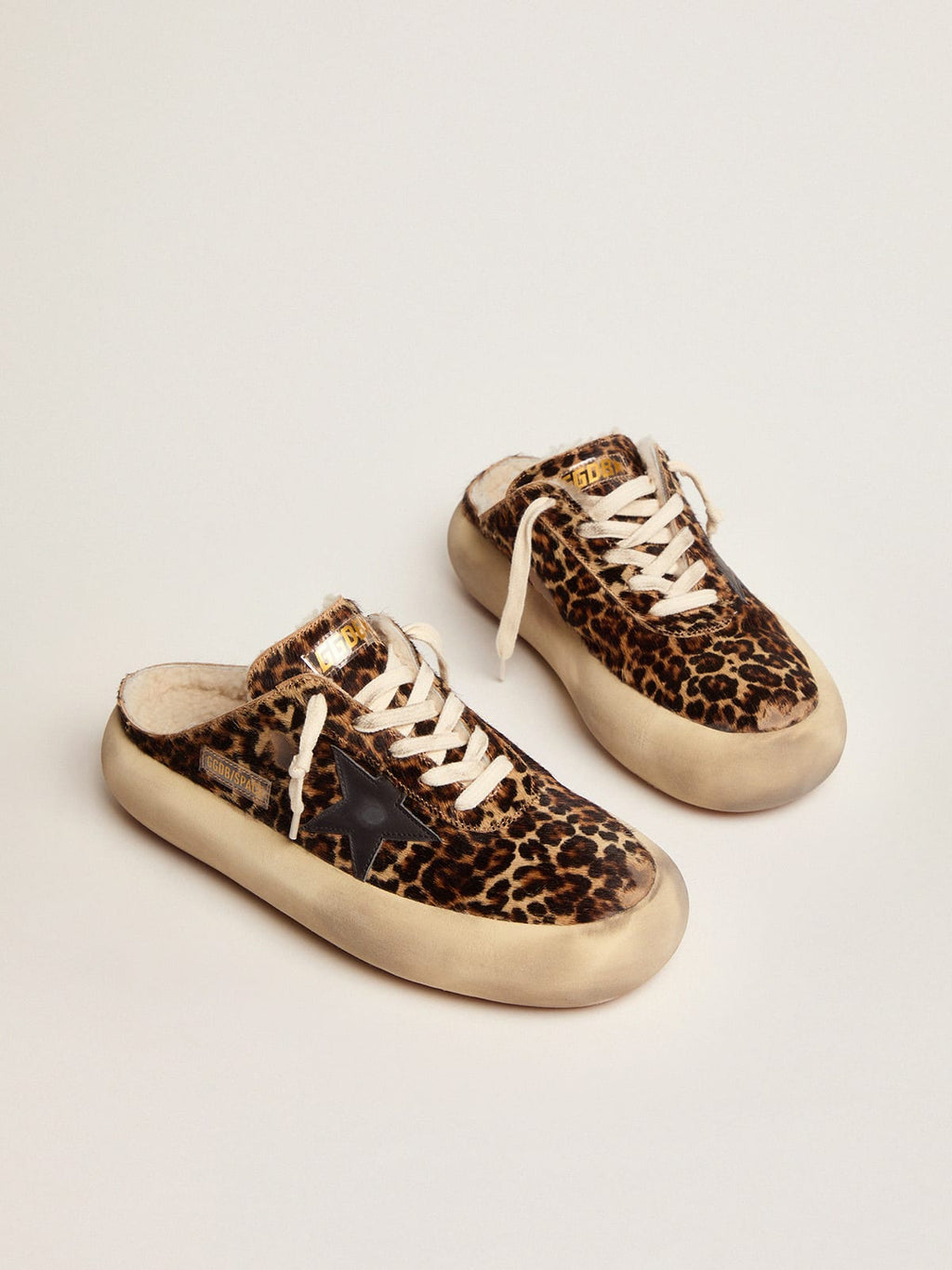 Scarpe Space-Star Sabot in cavallino animalier e fodera in shearling