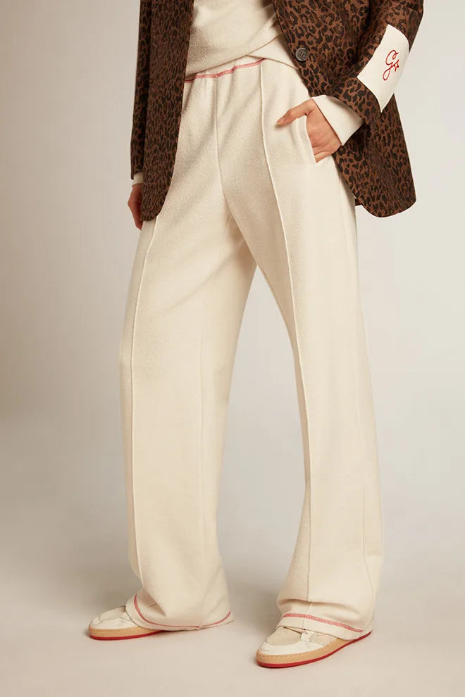 Pantalone jogging Donna color bianco heritage con logo CNY
