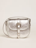 Borsa Rodeo Bag small in pelle laminata color argento