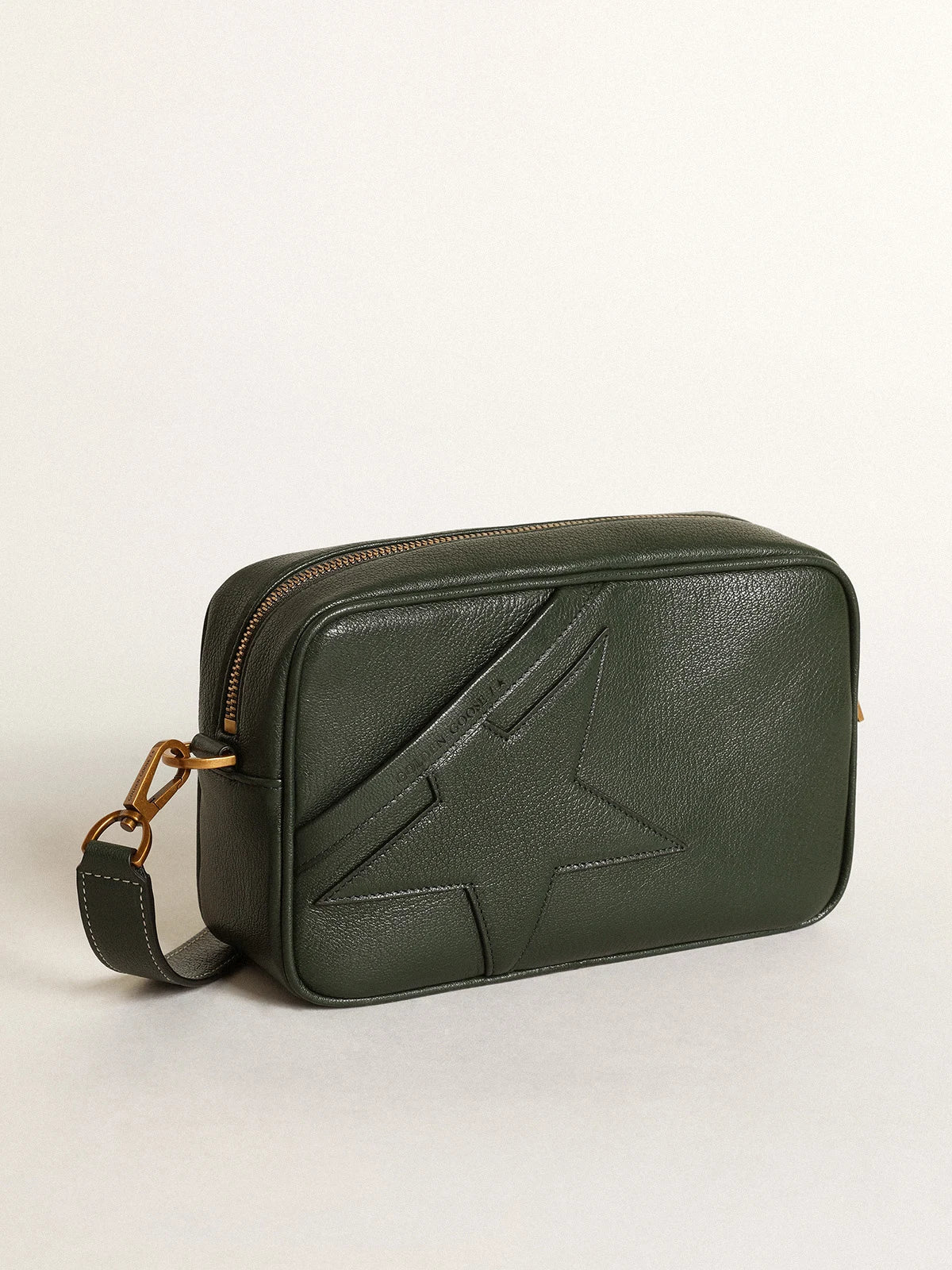 Borsa Star Bag in pelle color verde scuro con stella ton sur ton