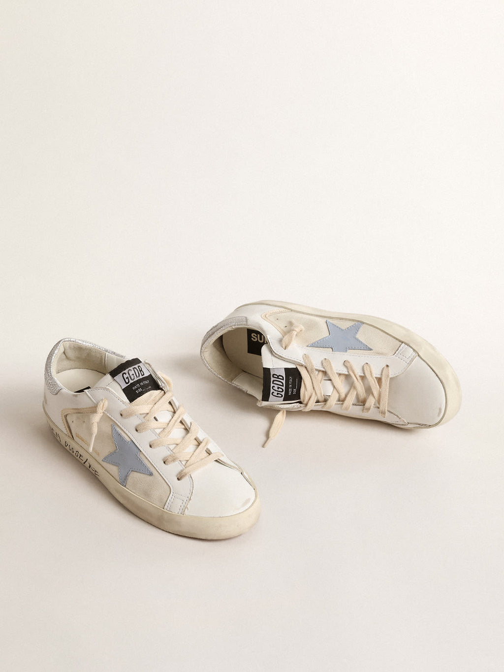 Super-Star LTD con stella azzurra e talloncino in pelle argento