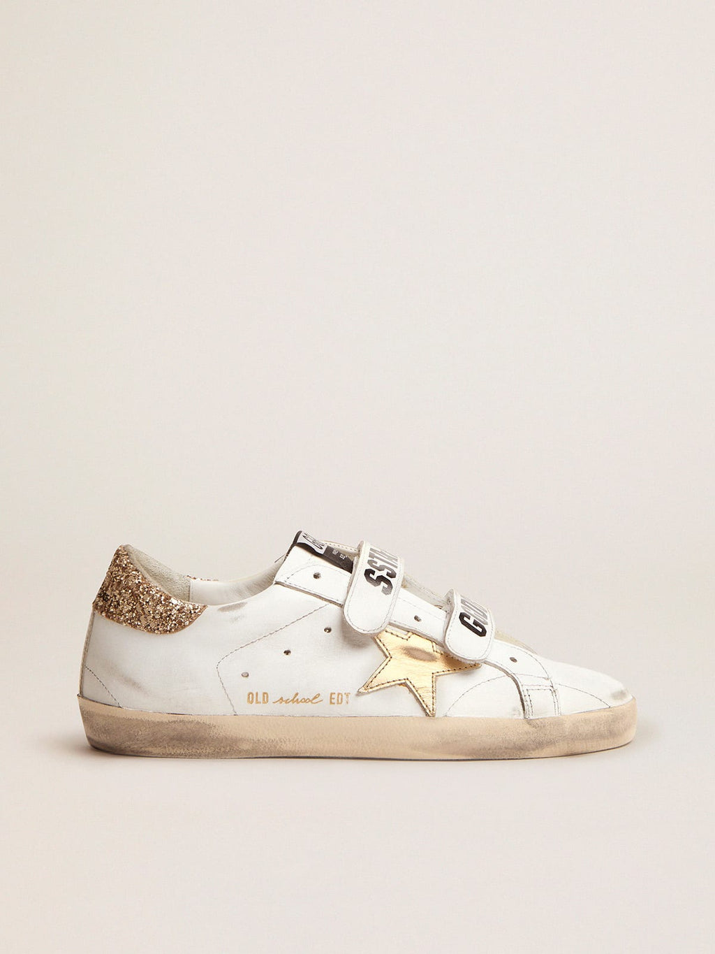 Old School con stella dorata in pelle laminata