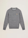Felpa Archibald Collezione Star in cotone grigio mélange con stella color oro a contrasto sul davanti