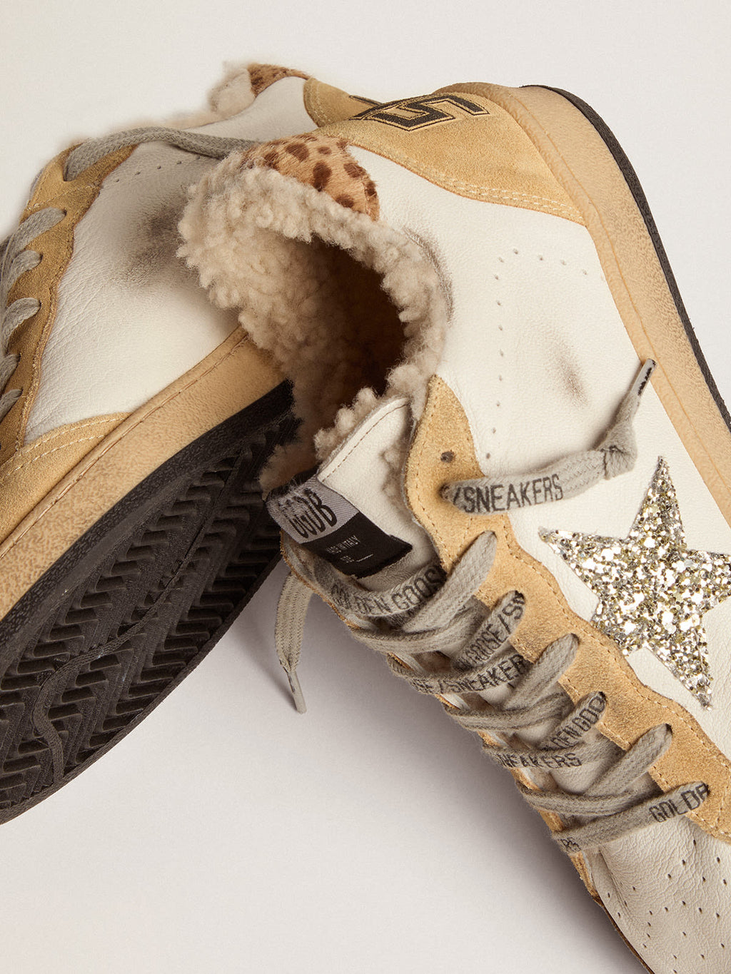 Ball Star in nappa con stella in glitter e fodera in shearling