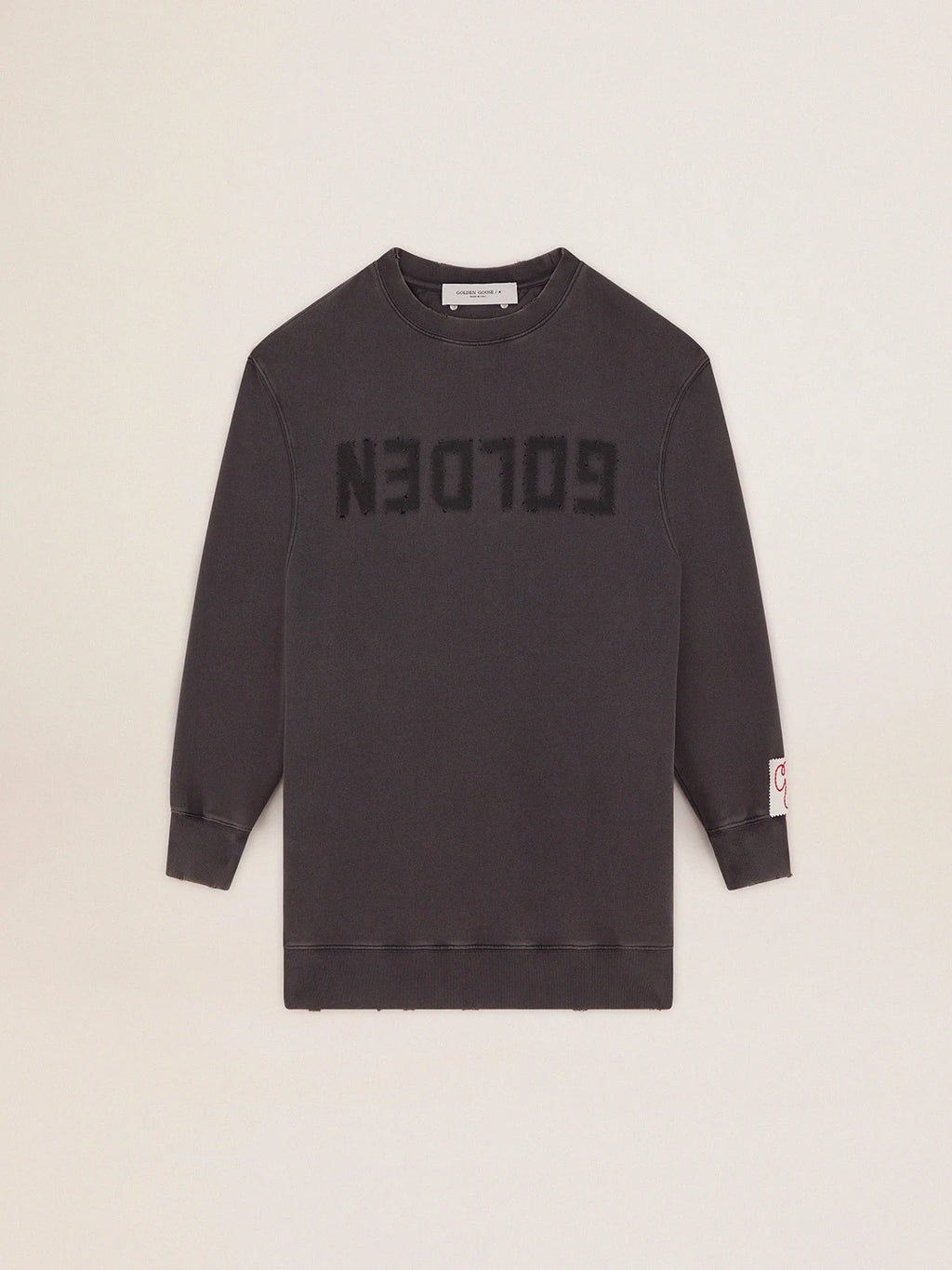 Vestito felpa con logo di colore grigio antracite