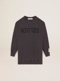 Vestito felpa con logo di colore grigio antracite