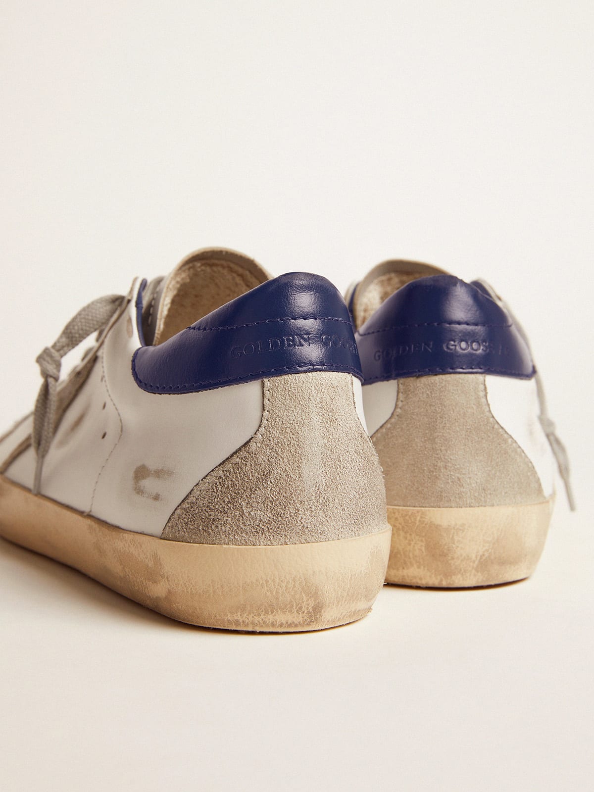 Sneakers Super-Star uomo stella in suede talloncino blu