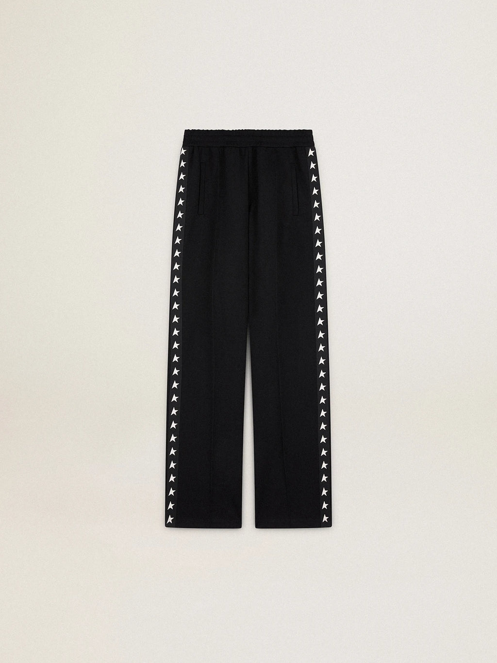 Pantalone jogging da donna di colore nero con stelle bianche sui lati