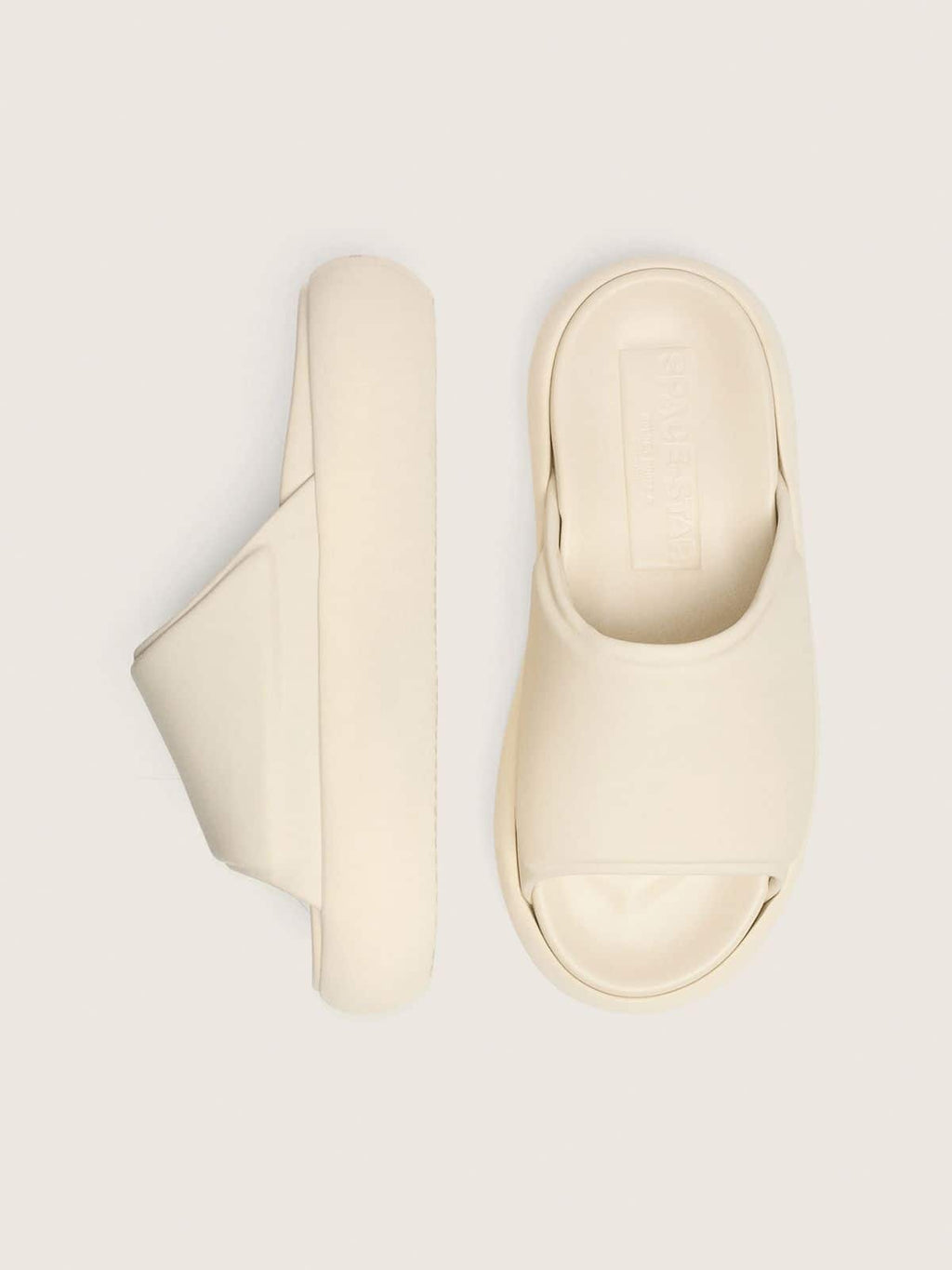 Men's Space-Star Slide slip-ons in white leather