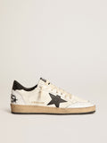 Sneaker Ball Star Donna in nappa bianca con stella e talloncino in pelle nera