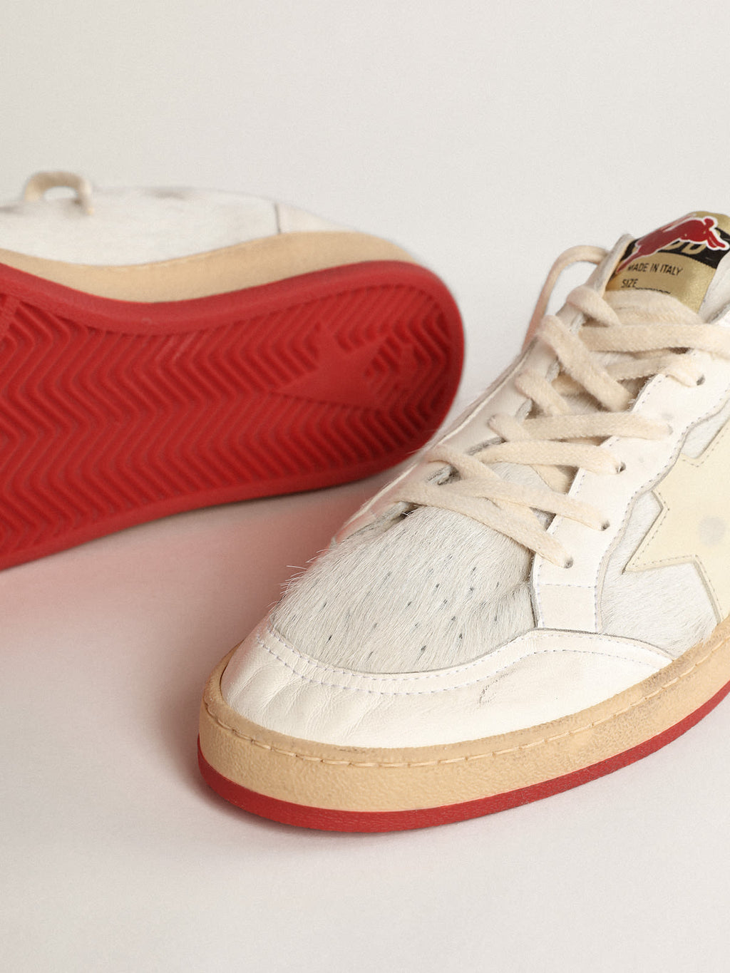 Ball Star Uomo LTD CNY in cavallino bianco con stella in pelle