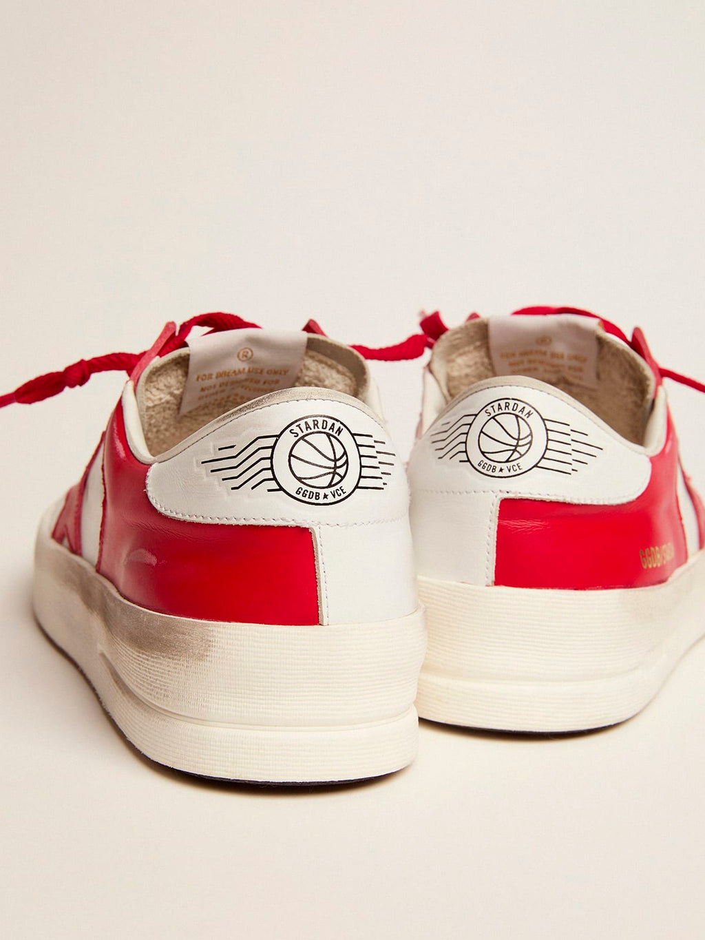Sneaker Stardan uomo in pelle bianca e rossa