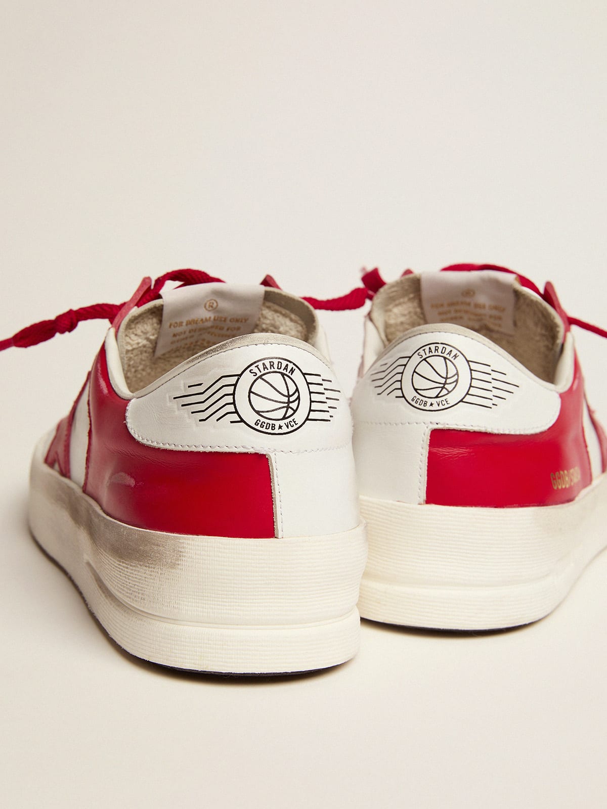 Sneaker Stardan uomo in pelle bianca e rossa