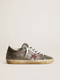 Super-Star LTD in suede laminato grigio con stella in cavallino