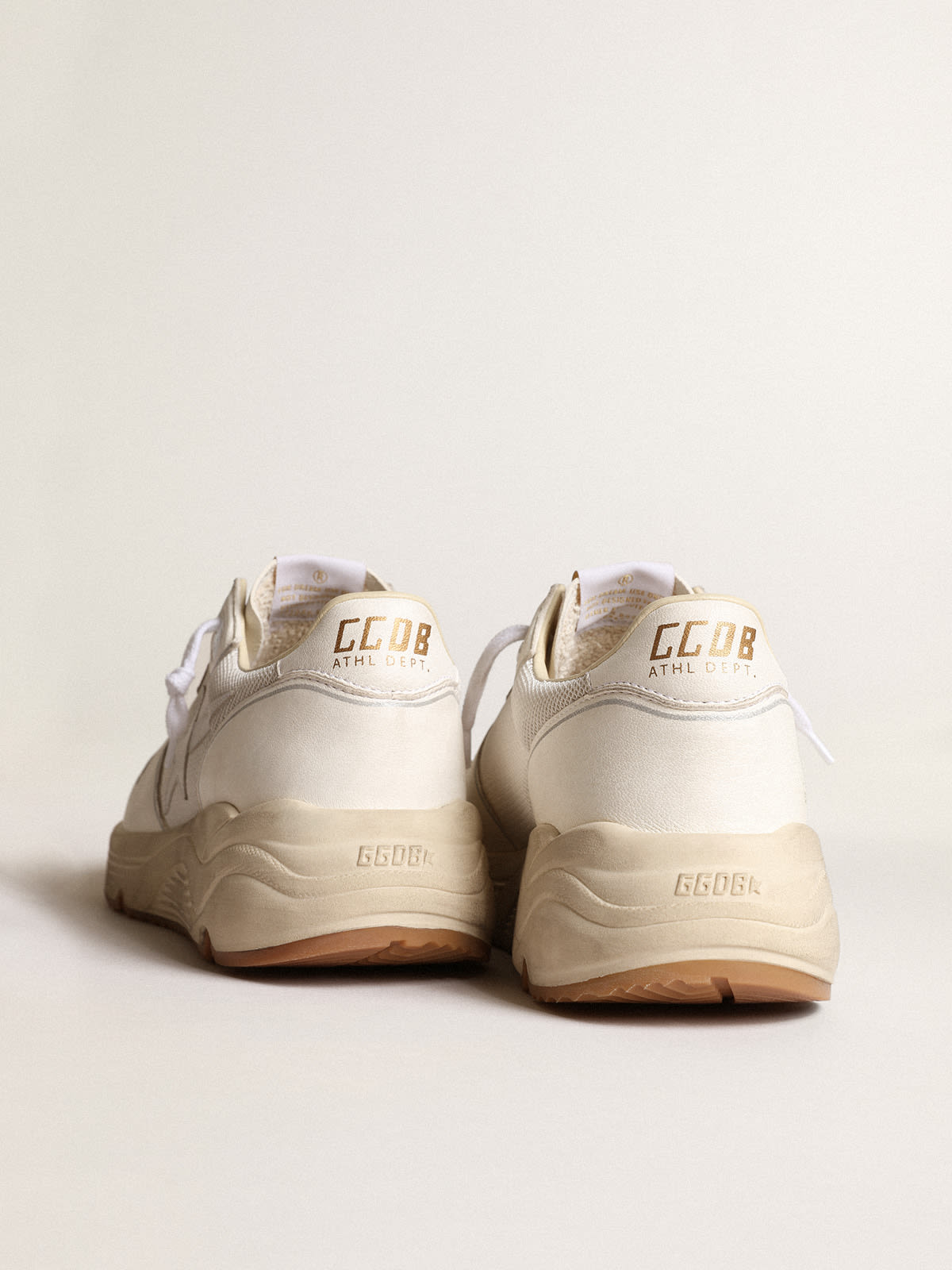 Sneaker Running Sole Uomo in rete e nappa color bianco ottico con stella in pelle bianca