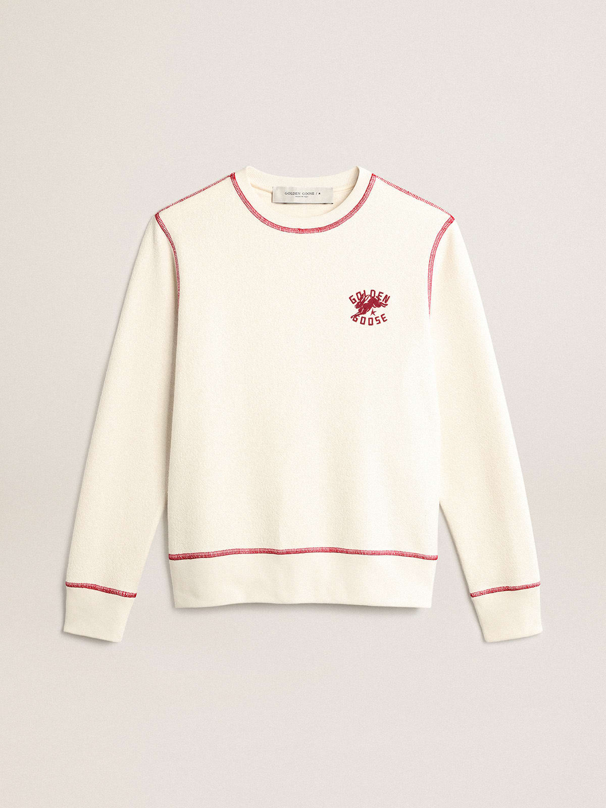 Felpa Donna color bianco heritage con logo CNY