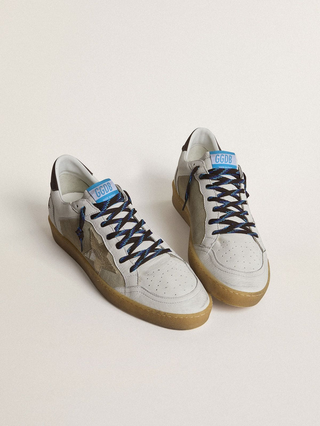 Ball Star LTD with foiled crackle leather star and brown leather heel tab