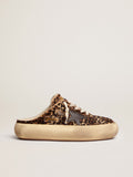 Scarpe Space-Star Sabot in cavallino animalier e fodera in shearling