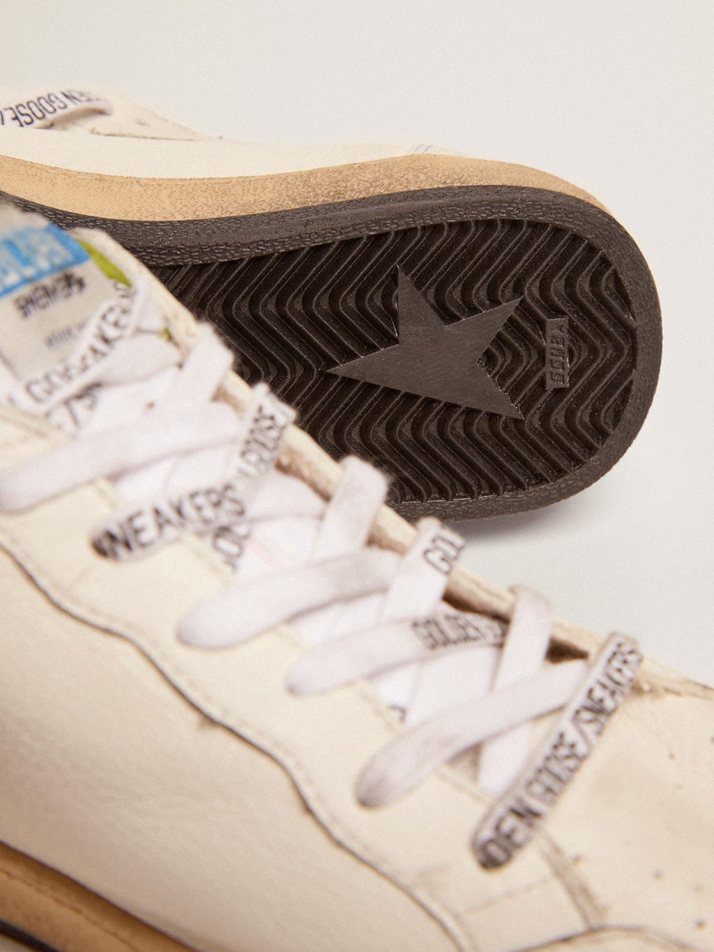 Sneaker Ball Star LTD con stella e talloncino in pelle color verde lime
