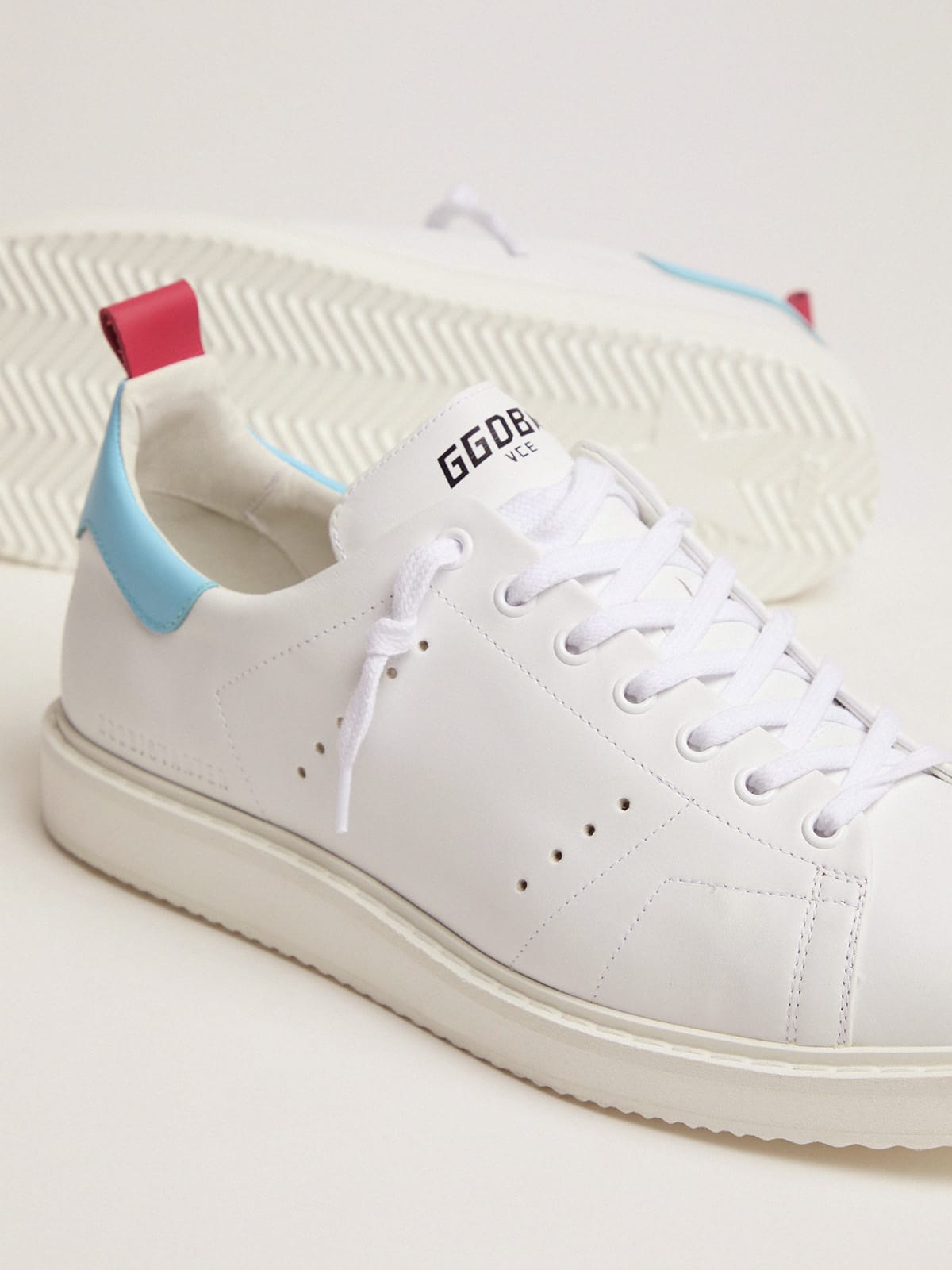 Sneaker Starter LTD bianche con talloncino azzurro