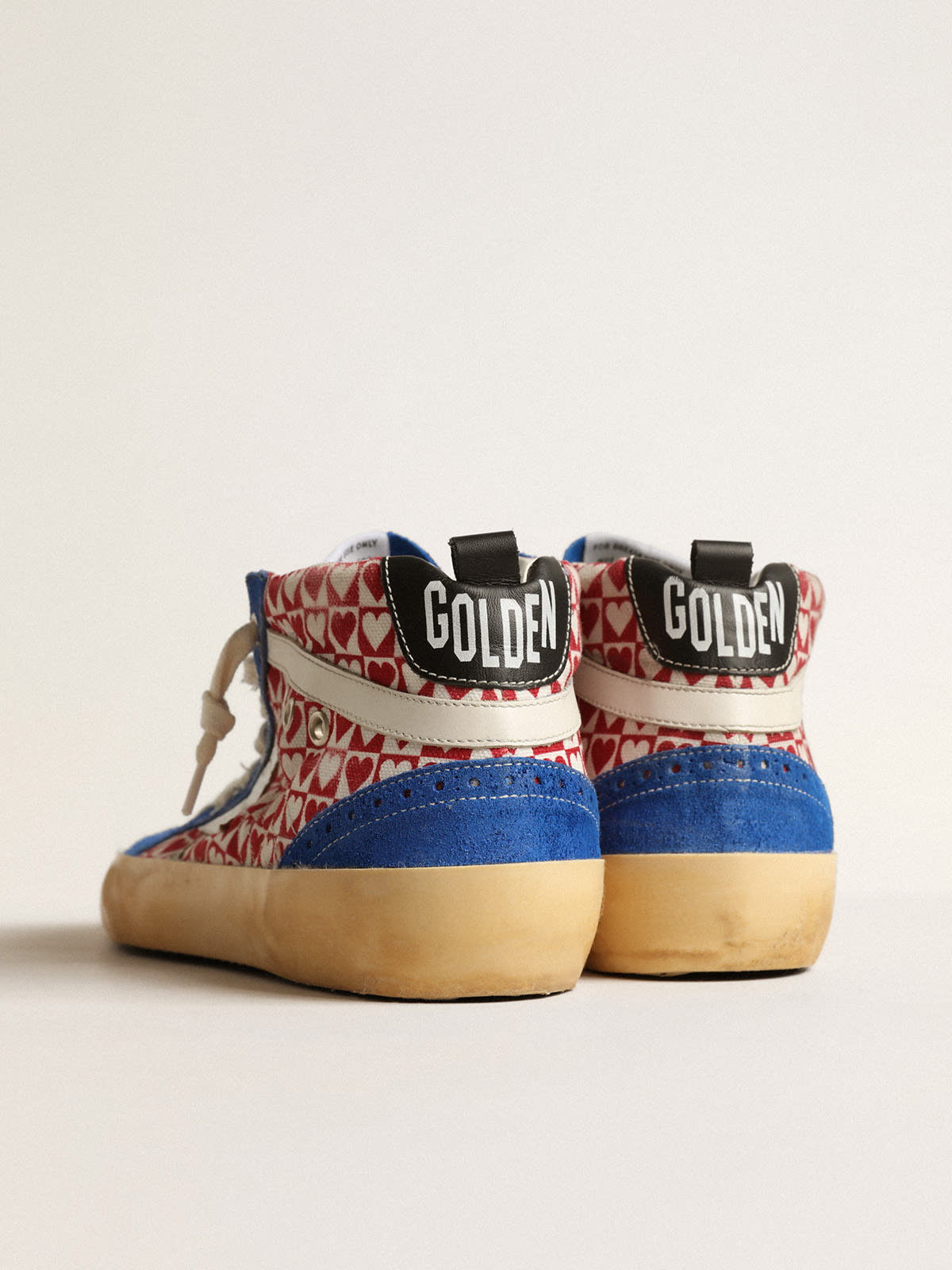 Mid Star Donna in canvas con stampa a cuori e stella argento