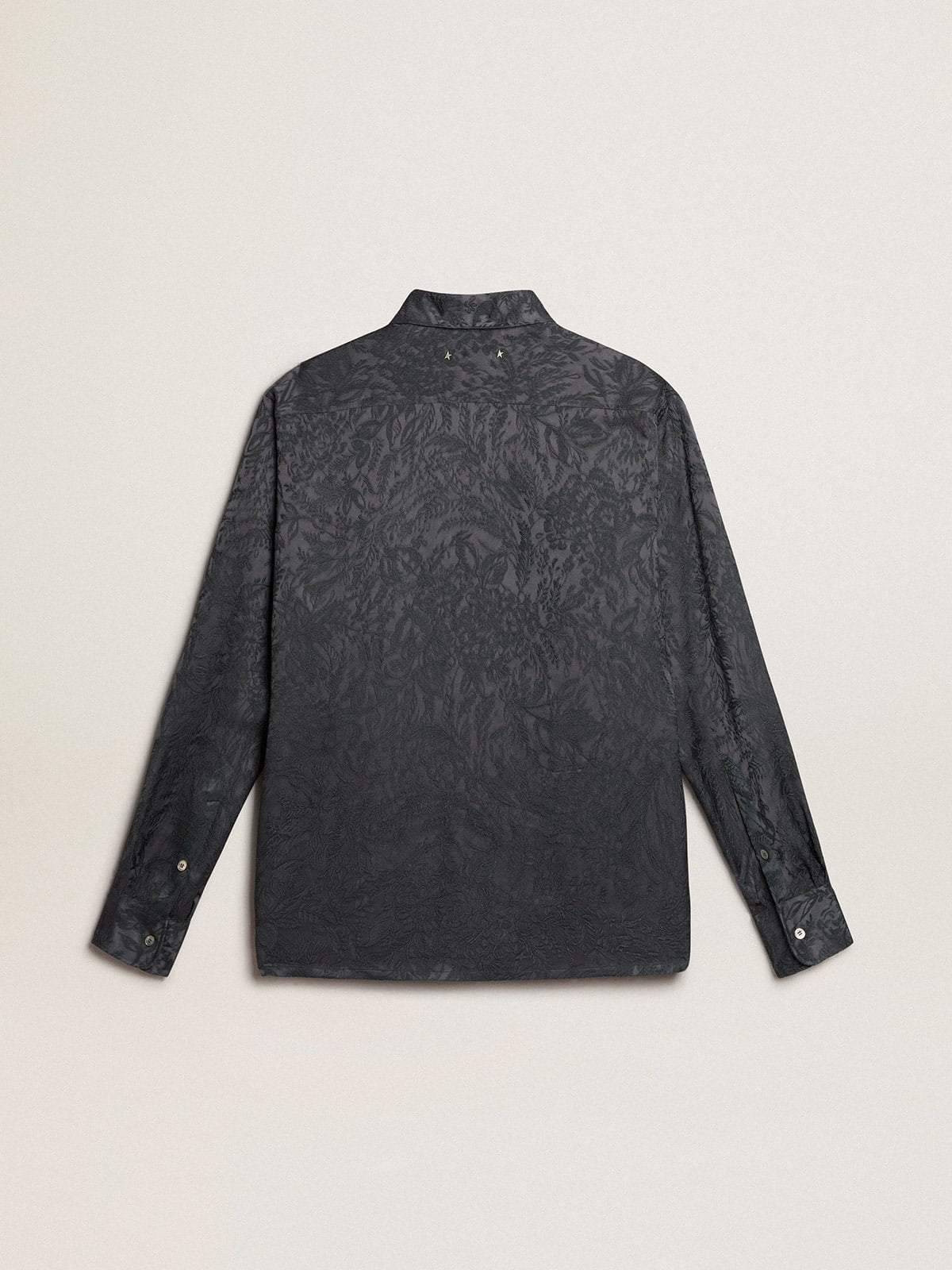 Camicia in jacquard con motivo toile de jouy all over